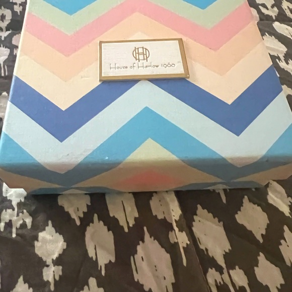 House of Harlow Daisy Large Hoop Earrings White & Yellow New in box - Picture 5 of 6